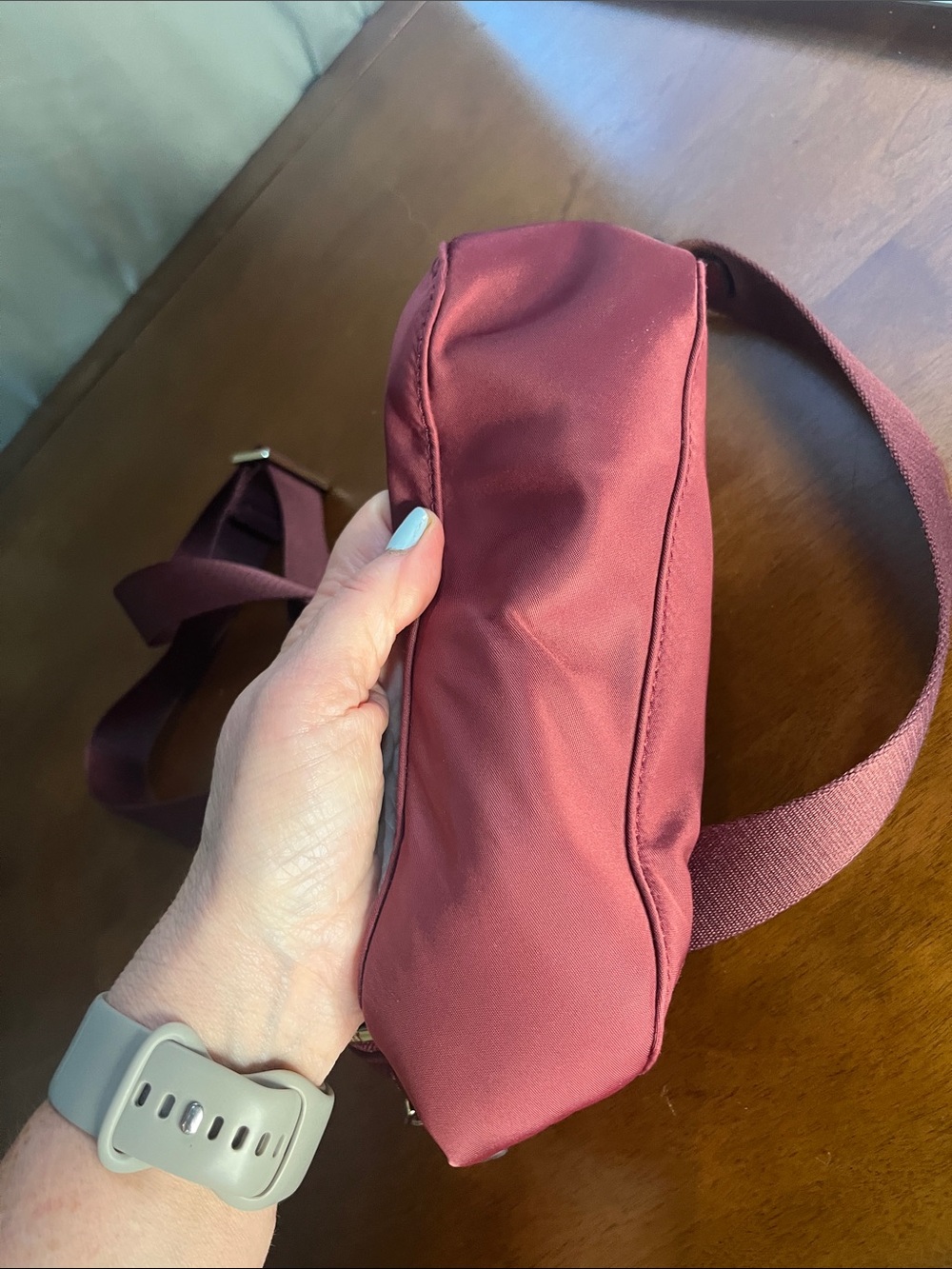 Kate Spade Watson Lane Nylon Crossbody Bag in Burgundy with Gold Hardware - Picture 9 of 13